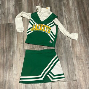 Chasse Green Jackets Cheerleader Uniform Child Small Outfit Halloween Costume